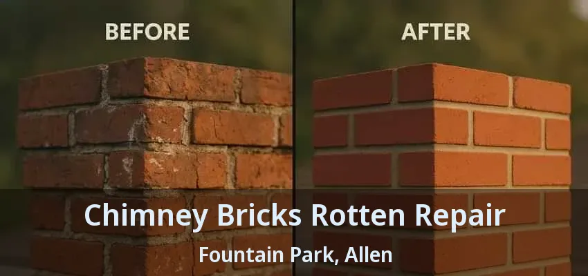 Chimney Bricks Rotten Repair Fountain Park, Allen - TX